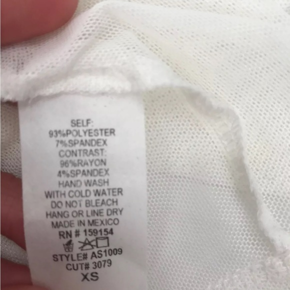 Fashion nova white shirt see through size M-L see-through shirt - Picture 6 of 8